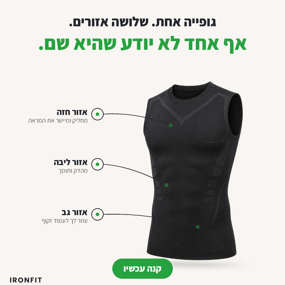 גופיה מחטבת של IronFit